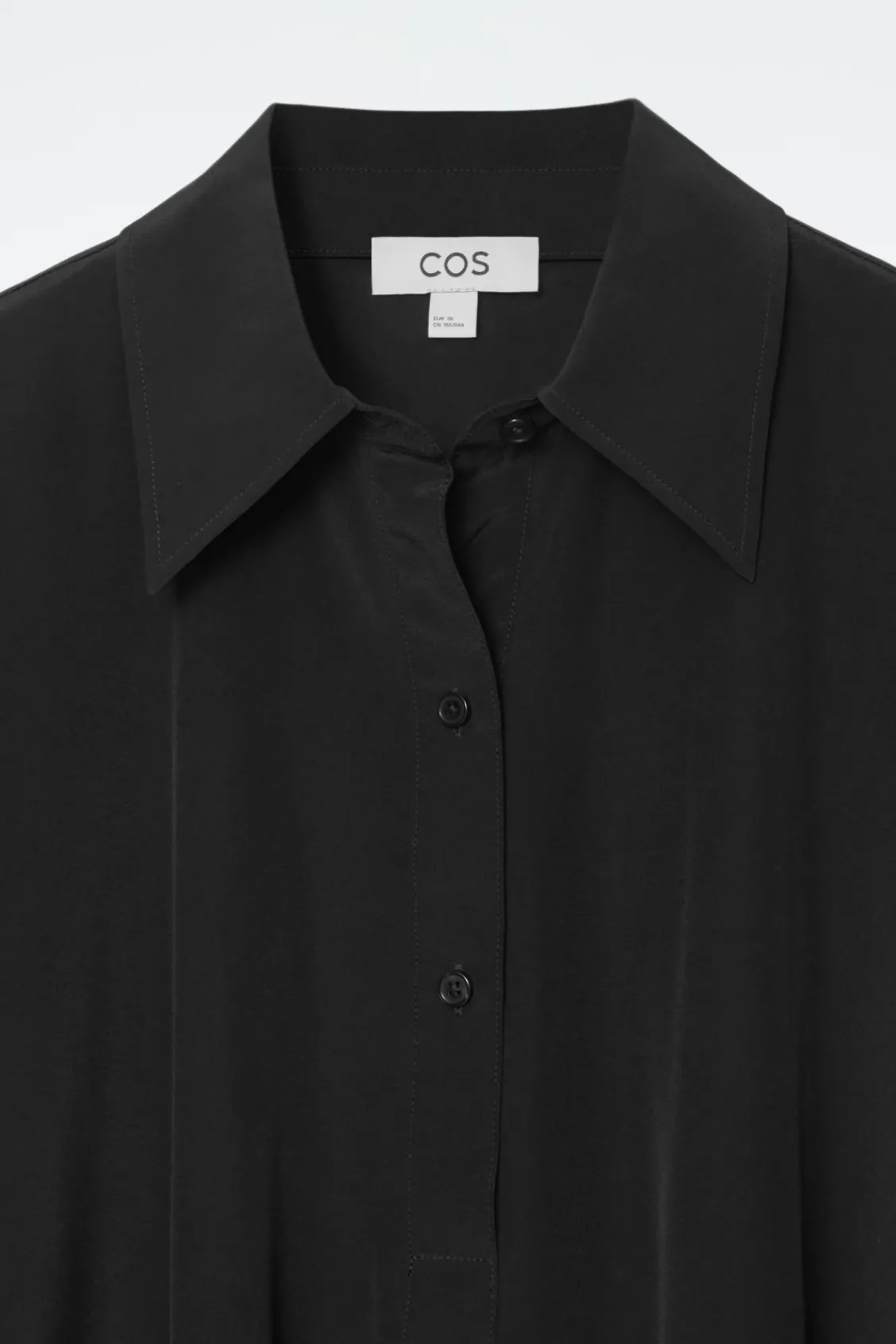 COS OVERSIZED SILK MIDI SHIRT DRESS-Women Dresses & Jumpsuits