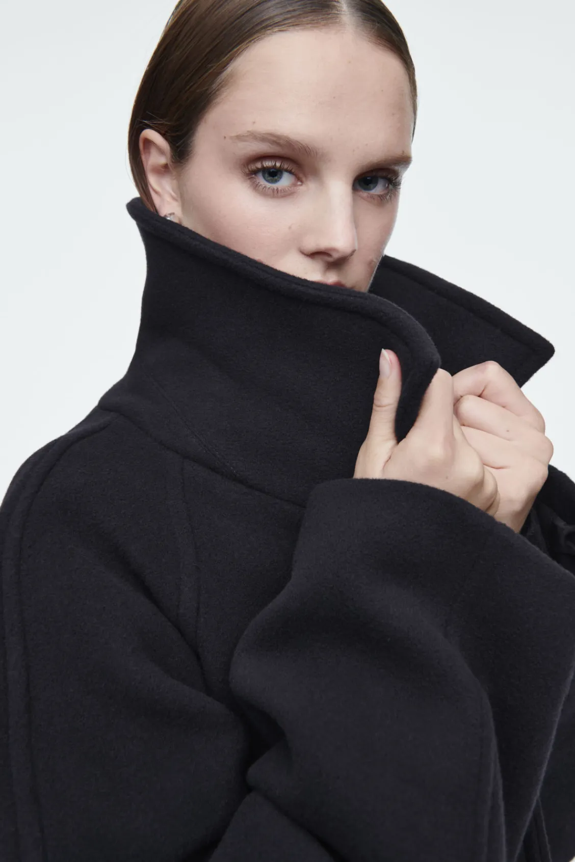COS OVERSIZED SINGLE-BREASTED WOOL COAT-Women Coats & Jackets