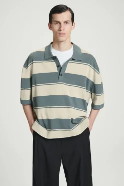 COS OVERSIZED STRIPED POLO SHIRT- Polo Shirts