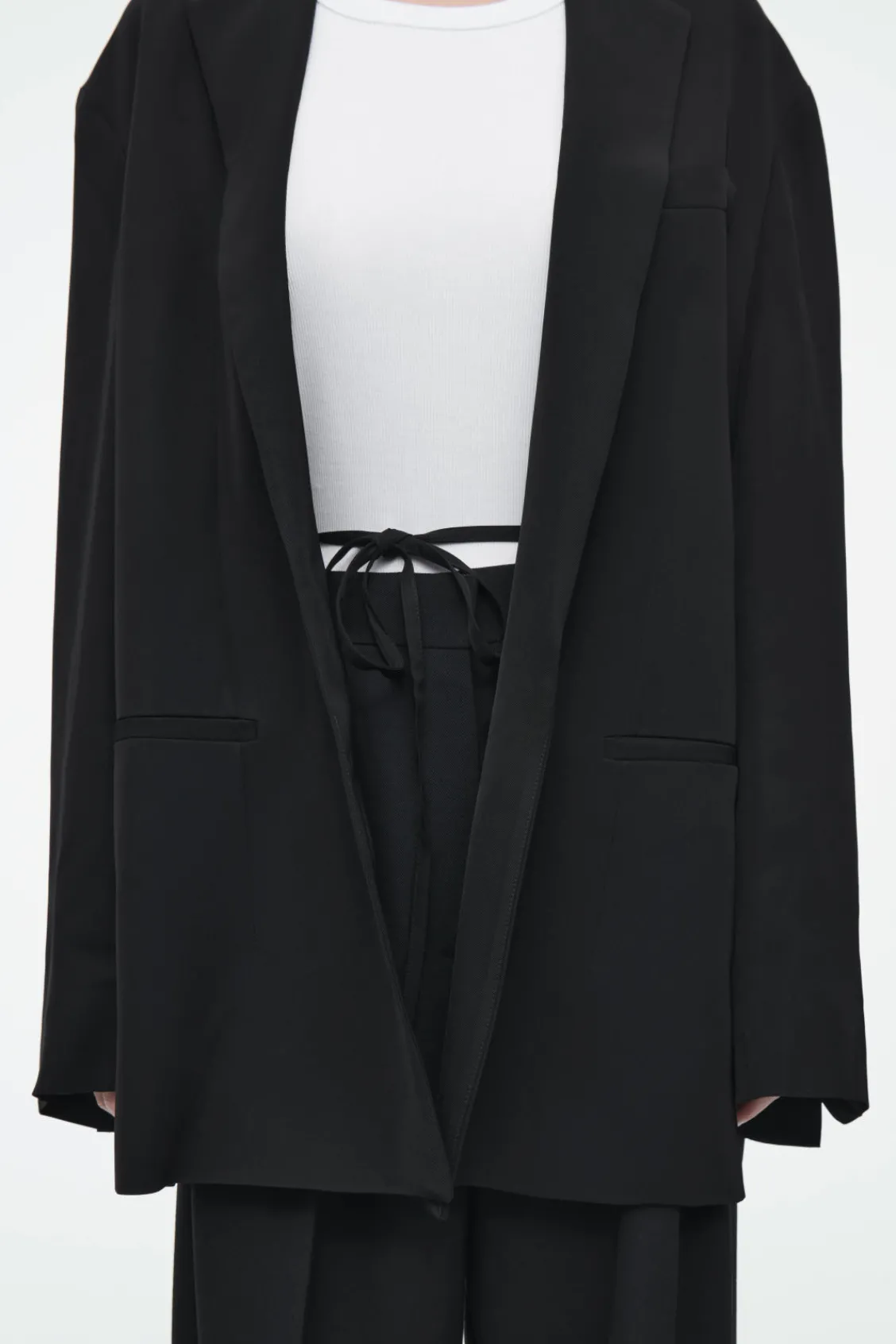 COS OVERSIZED TIE-FRONT BLAZER-Women Coats & Jackets