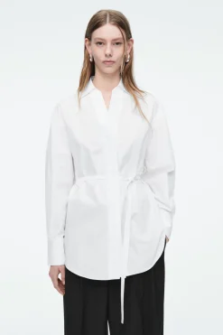 COS OVERSIZED TIE-WAIST SHIRT-Women Shirts & Blouses | Tops