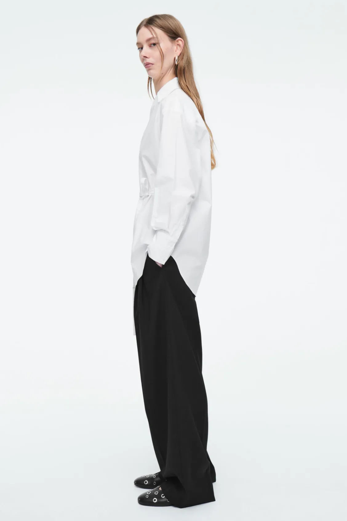 COS OVERSIZED TIE-WAIST SHIRT-Women Shirts & Blouses | Tops