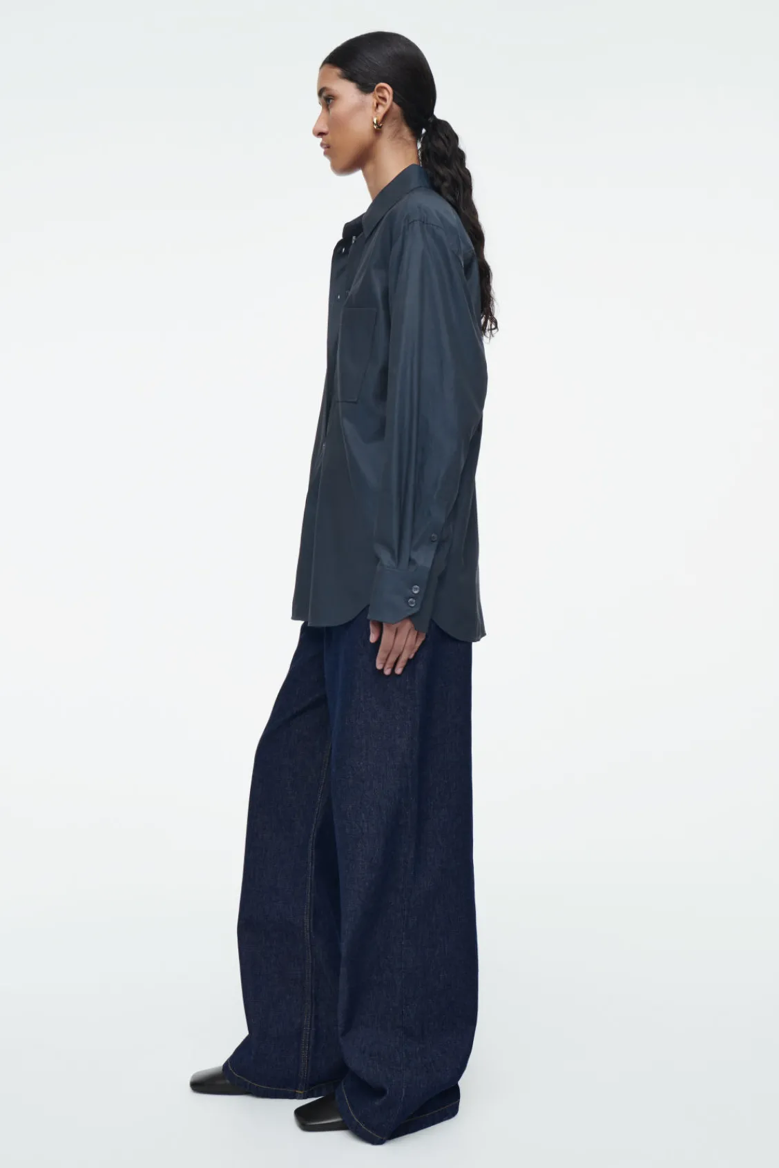 COS OVERSIZED TWILL SHIRT-Women Shirts & Blouses | Tops