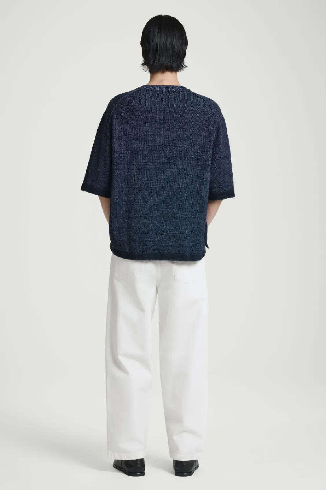 COS OVERSIZED TWO-TONE KNITTED COTTON T-SHIRT- T-Shirts | Sweaters & Cardigans