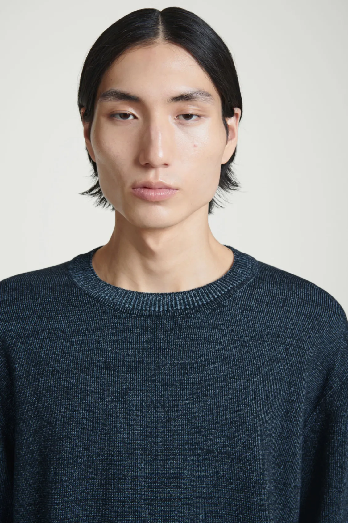 COS OVERSIZED TWO-TONE KNITTED COTTON T-SHIRT- T-Shirts | Sweaters & Cardigans