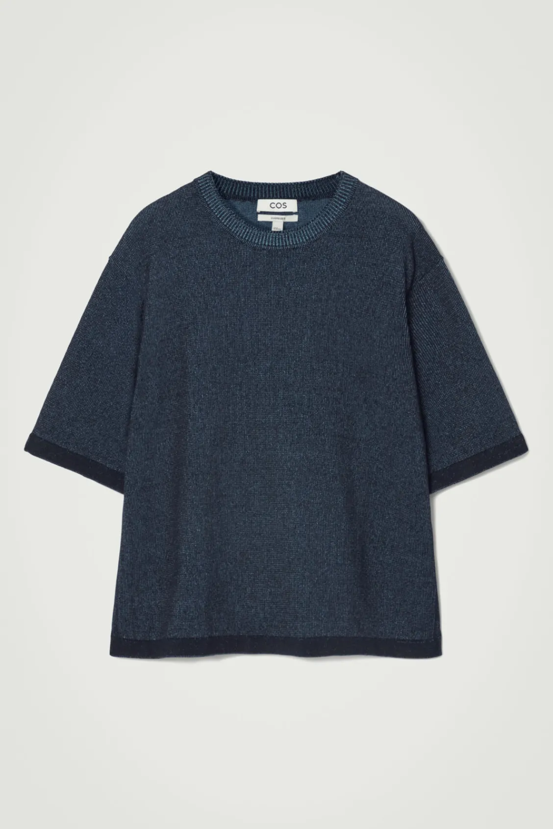 COS OVERSIZED TWO-TONE KNITTED COTTON T-SHIRT- T-Shirts | Sweaters & Cardigans