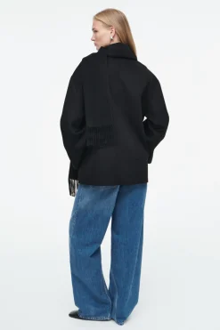 COS OVERSIZED WOOL-BLEND SCARF JACKET-Women Coats & Jackets