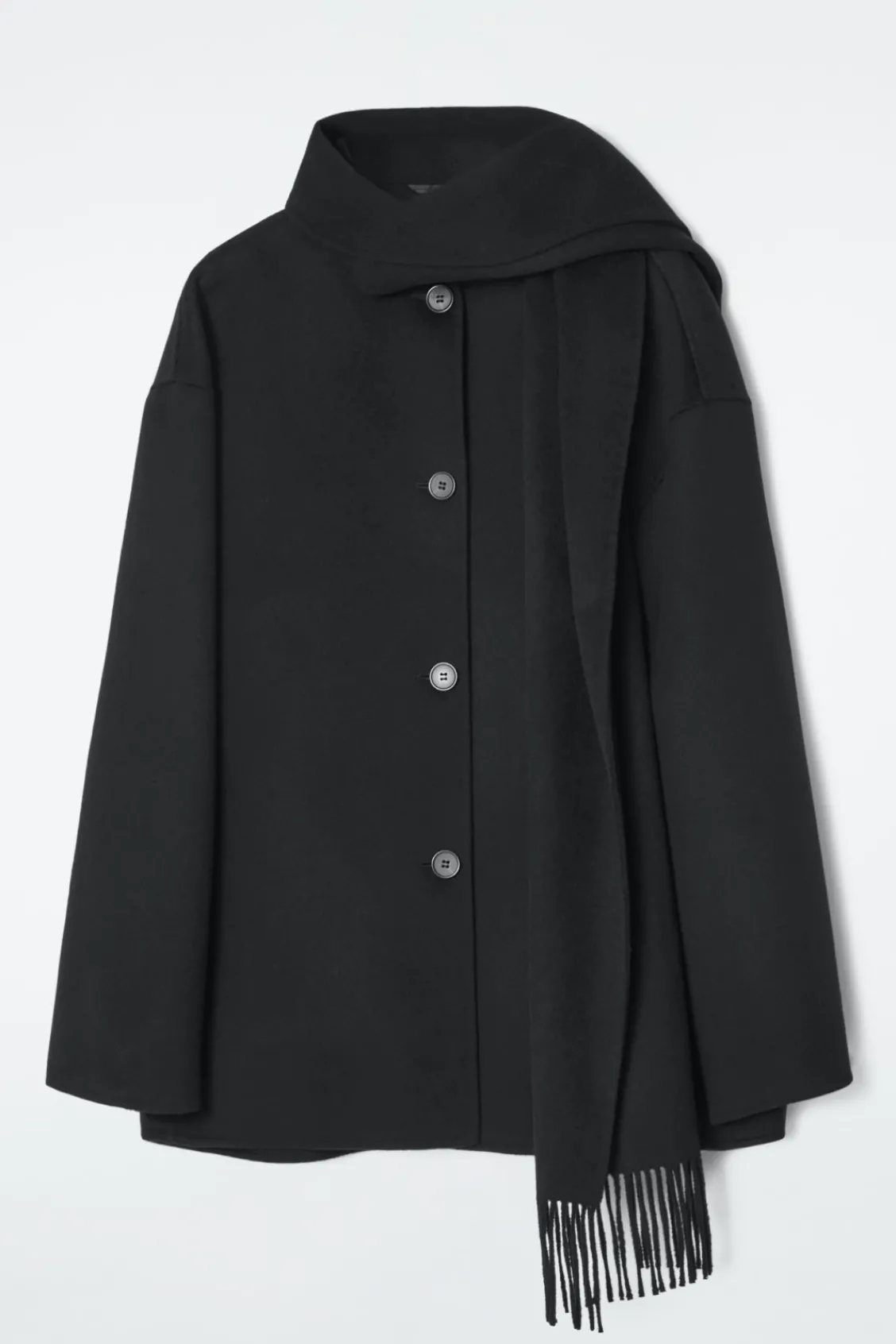 COS OVERSIZED WOOL-BLEND SCARF JACKET-Women Coats & Jackets