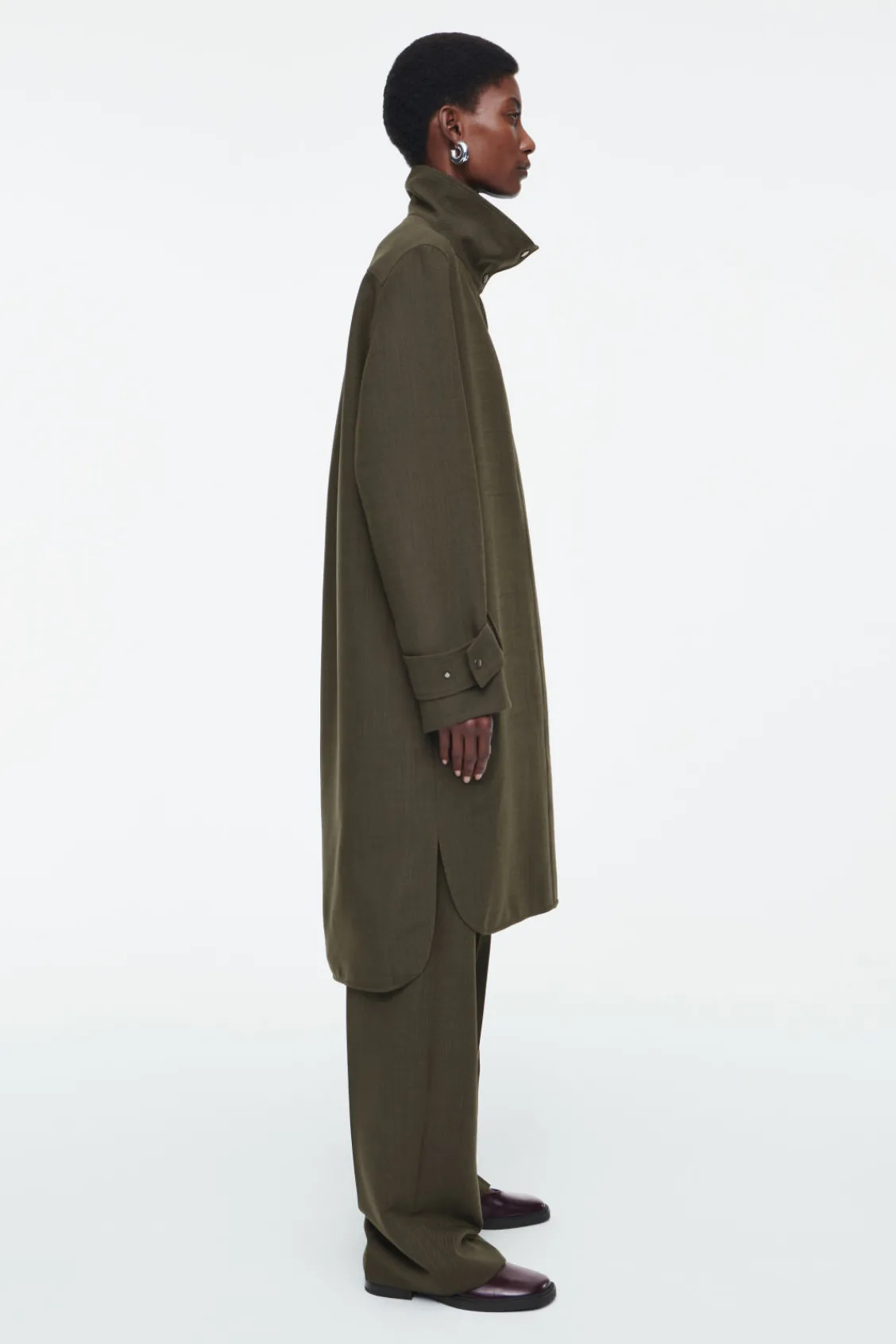COS OVERSIZED WOOL-BLEND SHIRT DRESS-Women Dresses & Jumpsuits