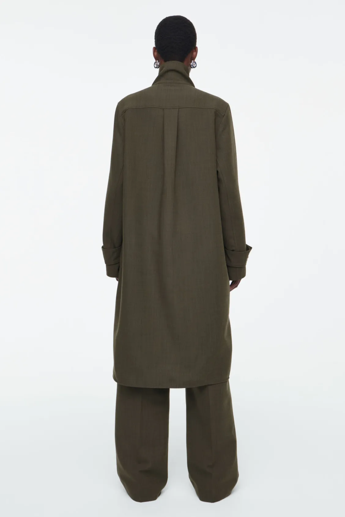 COS OVERSIZED WOOL-BLEND SHIRT DRESS-Women Dresses & Jumpsuits