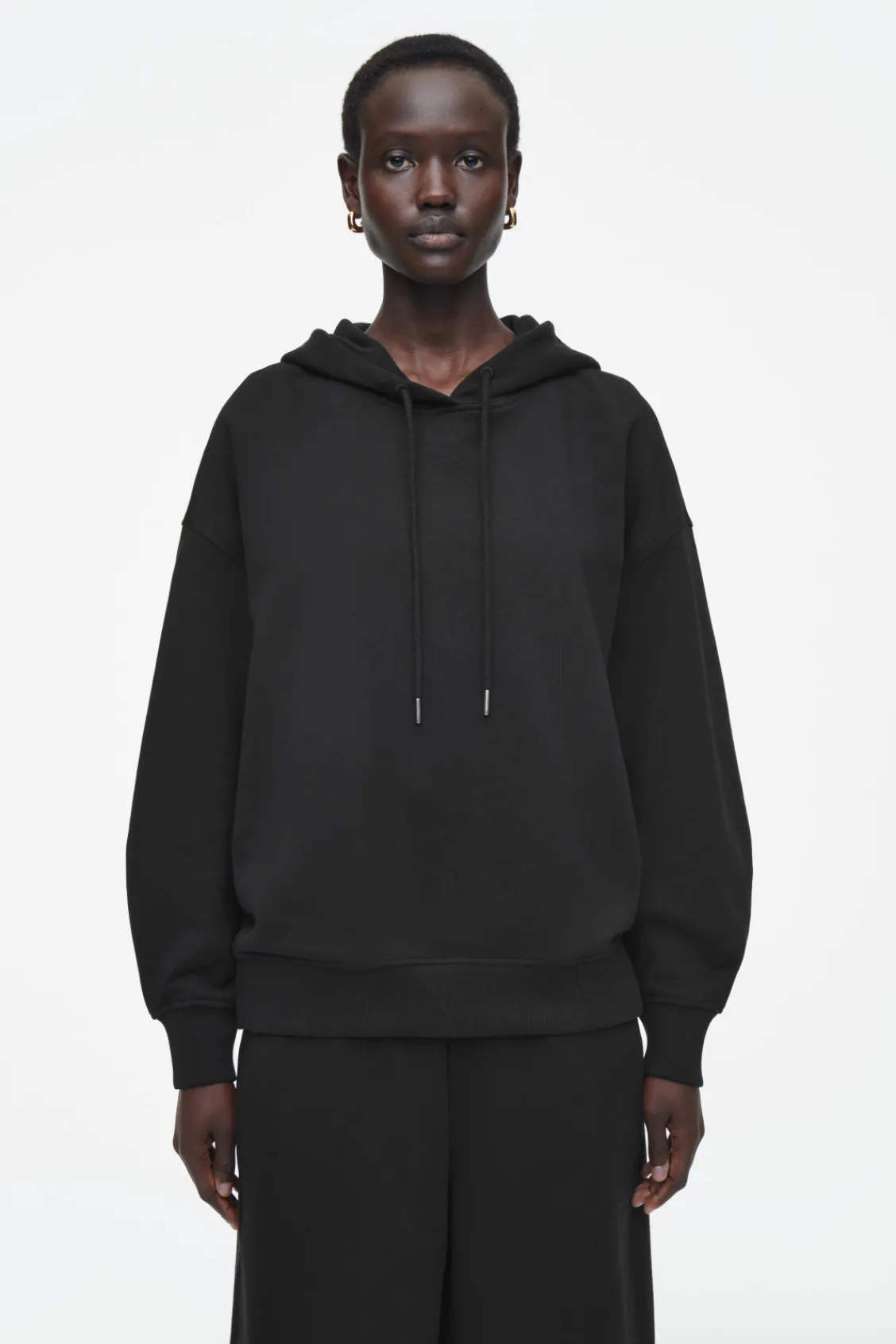COS OVRESIZED JERSEY HOODIE-Women Tops