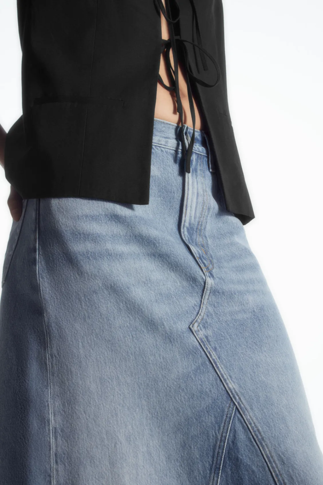 COS PANELED DENIM MAXI SKIRT-Women Skirts