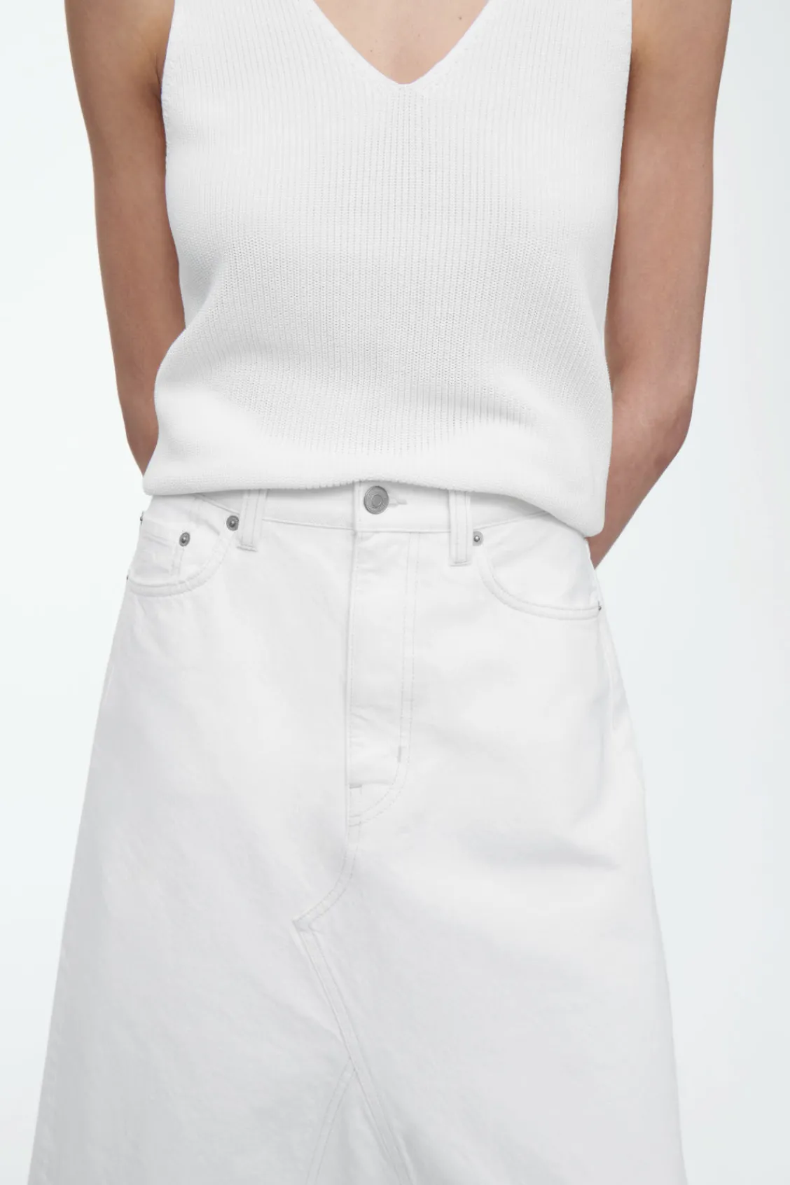 COS PANELED DENIM MAXI SKIRT-Women Skirts