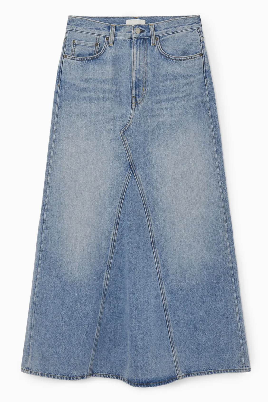COS PANELED DENIM MAXI SKIRT-Women Skirts