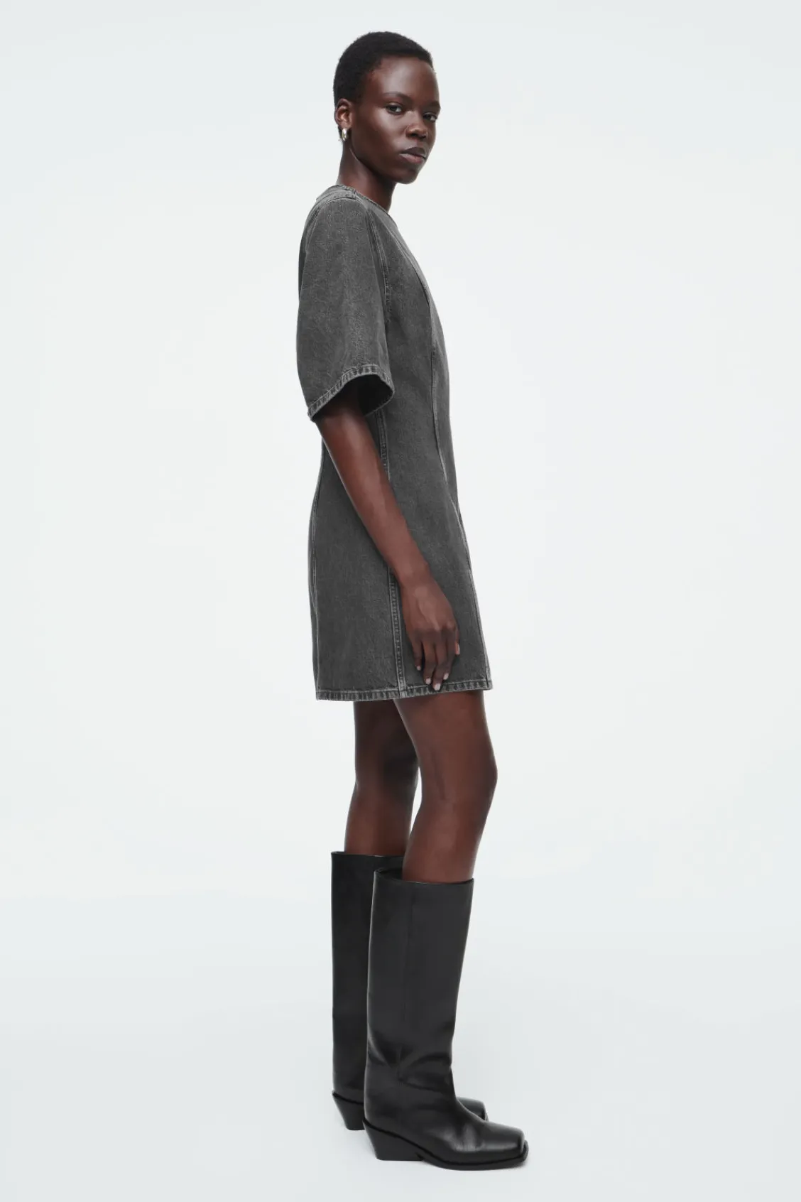 COS PANELED DENIM MINI DRESS-Women Dresses & Jumpsuits