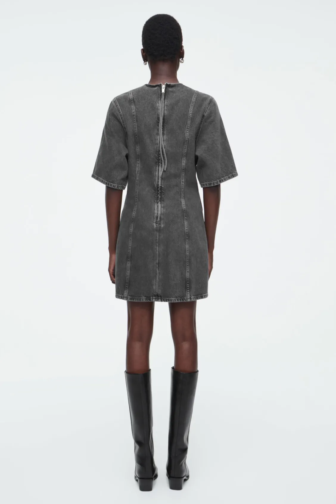 COS PANELED DENIM MINI DRESS-Women Dresses & Jumpsuits