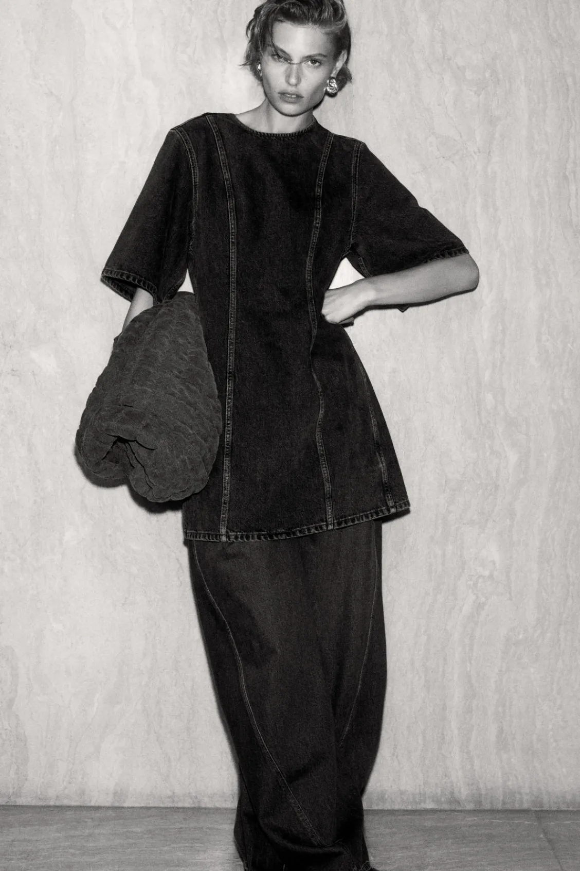 COS PANELED DENIM MINI DRESS-Women Dresses & Jumpsuits