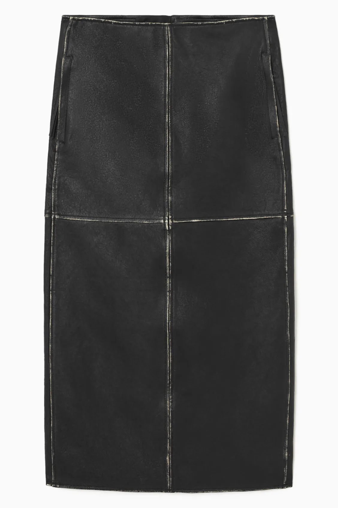 COS PANELED LEATHER RACER MIDI SKIRT-Women Skirts