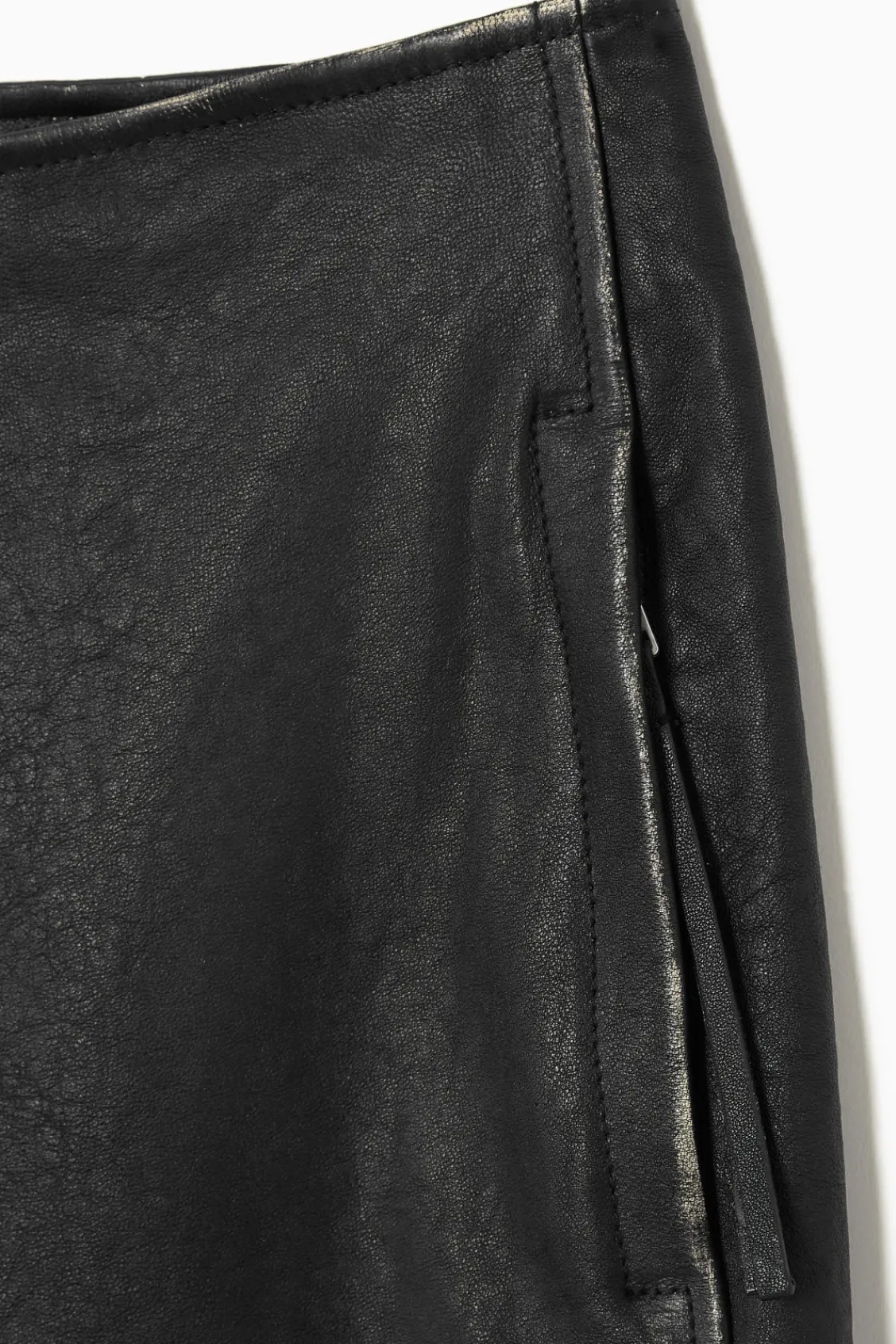 COS PANELED LEATHER RACER MIDI SKIRT-Women Skirts