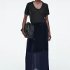 COS PANELED PLEATED COLUMN MAXI SKIRT-Women Skirts