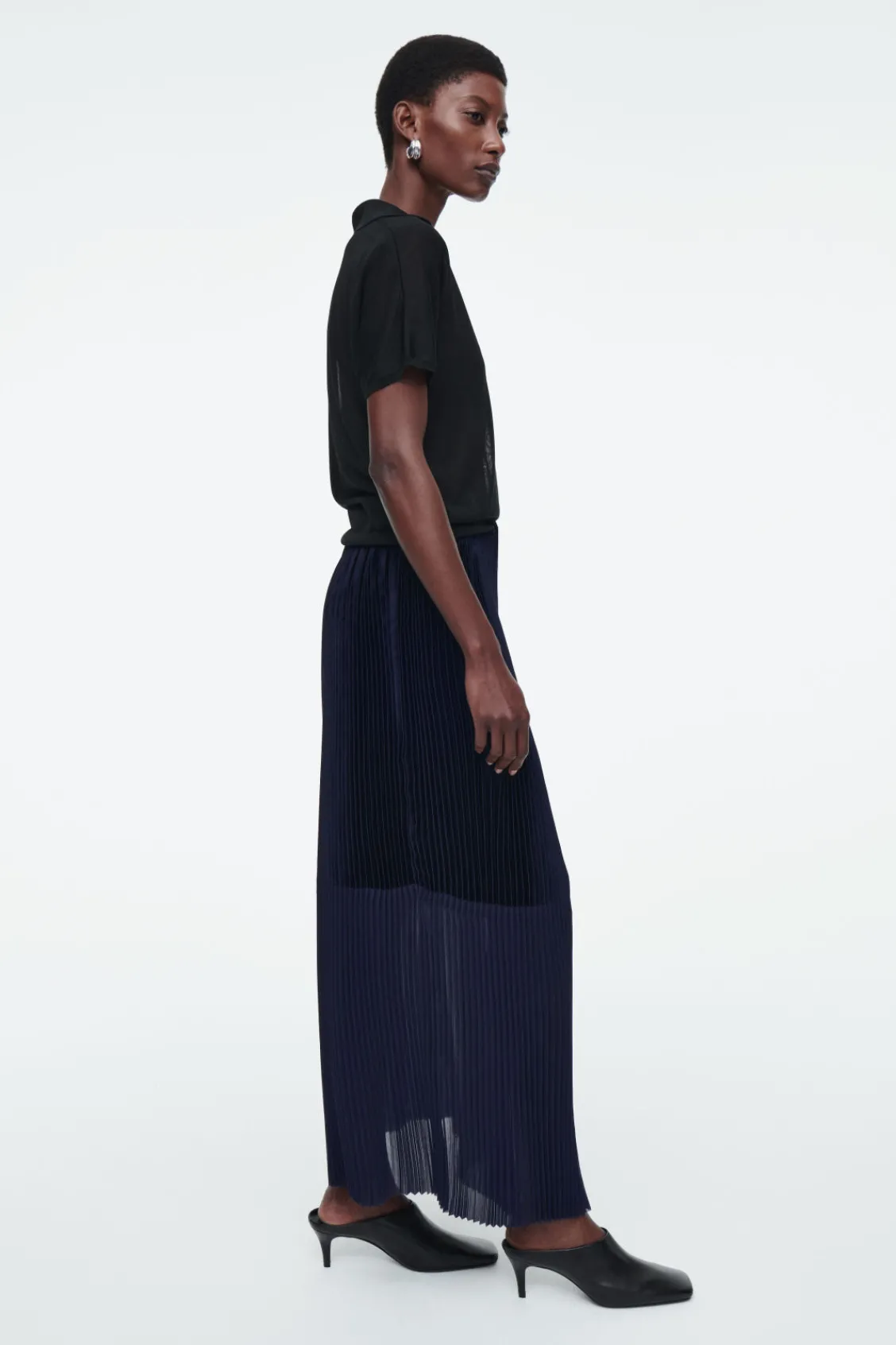 COS PANELED PLEATED COLUMN MAXI SKIRT-Women Skirts