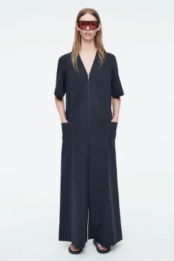 COS PANELED V-NECK JUMPSUIT-Women Dresses & Jumpsuits | Pants