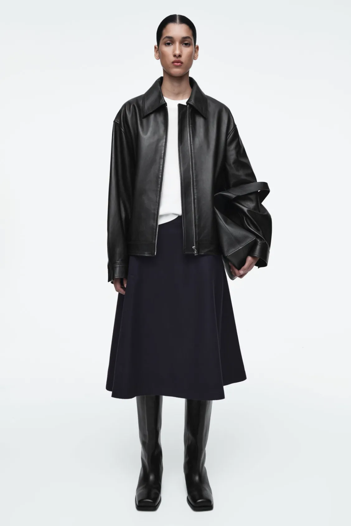 COS PANELLED WOOL MIDI SKIRT-Women Skirts