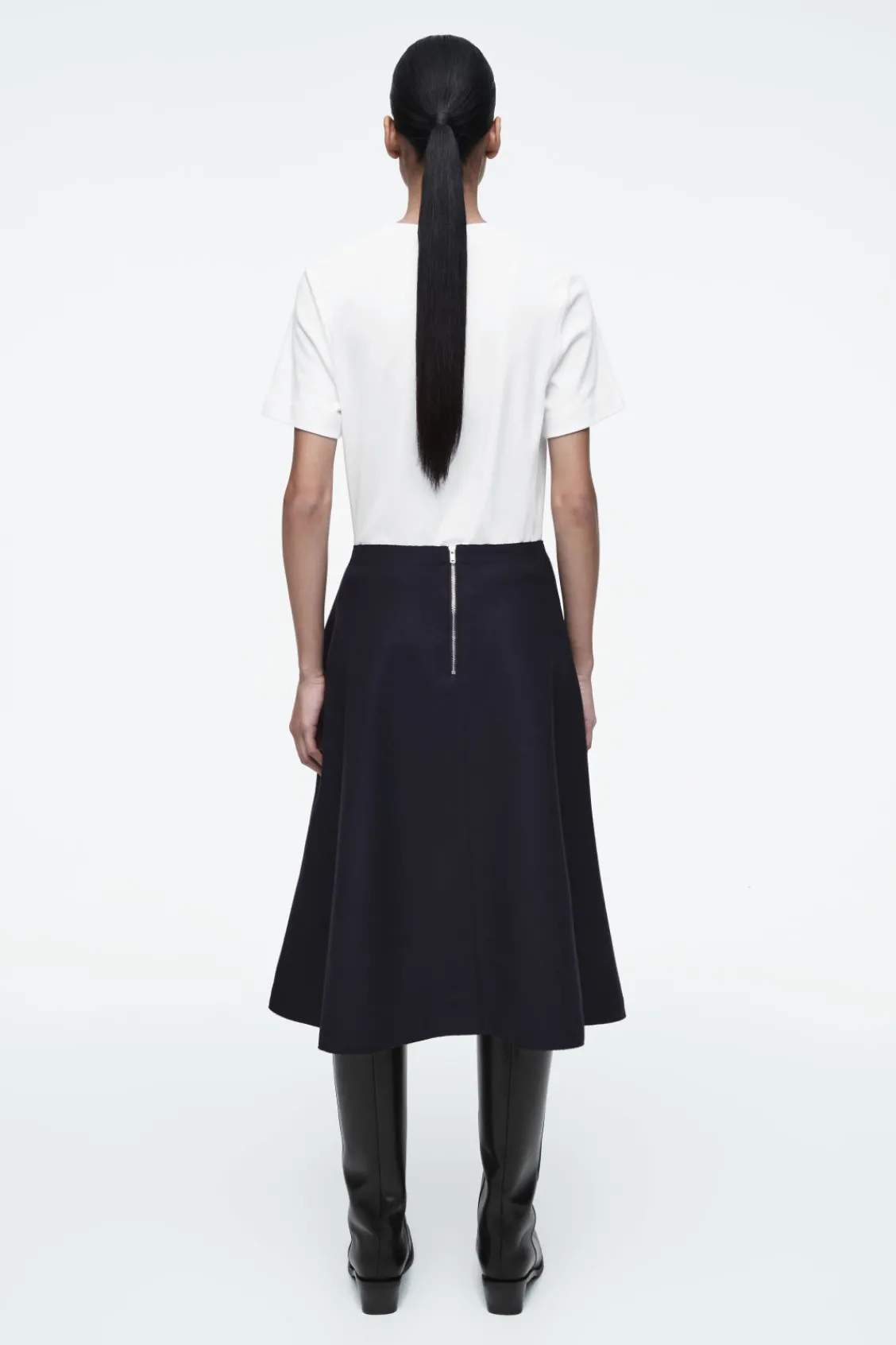 COS PANELLED WOOL MIDI SKIRT-Women Skirts