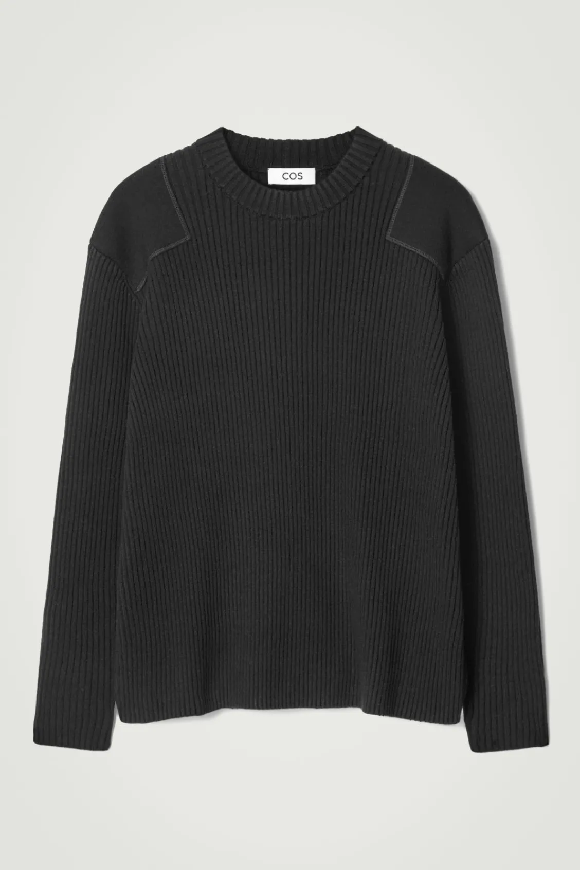 COS PATCH-DETAIL WOOL-BLEND SWEATER- Sweaters & Cardigans