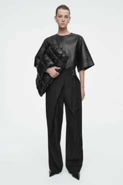 COS PILLOW OVERSIZED QUILTED CLUTCH - LEATHER-Women Bags