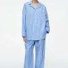 COS PINSTRIPED COTTON PAJAMA PANTS-Women Pants