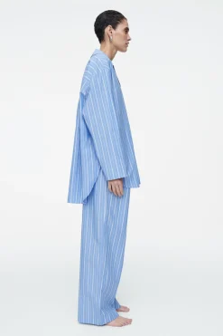 COS PINSTRIPED COTTON PAJAMA PANTS-Women Pants