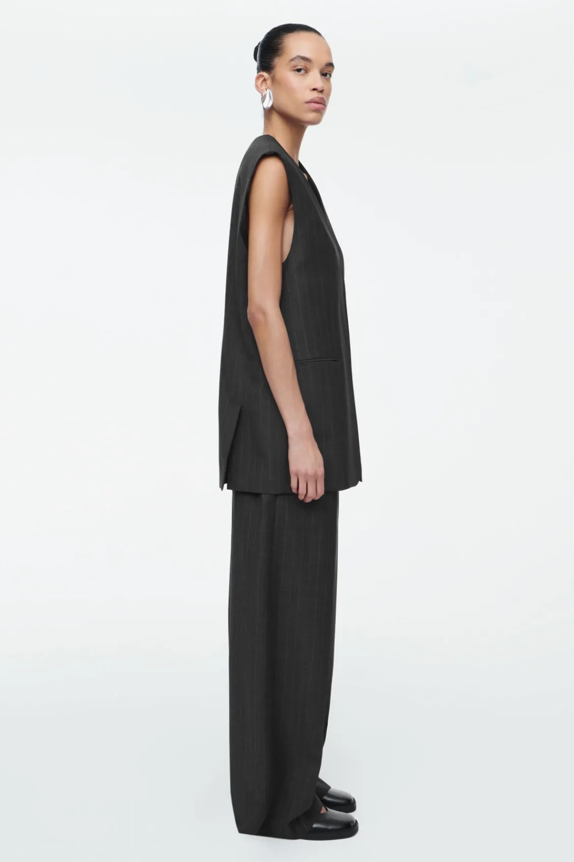 COS PINSTRIPED WOOL WAISTCOAT-Women Tops | Vests & Tailoring