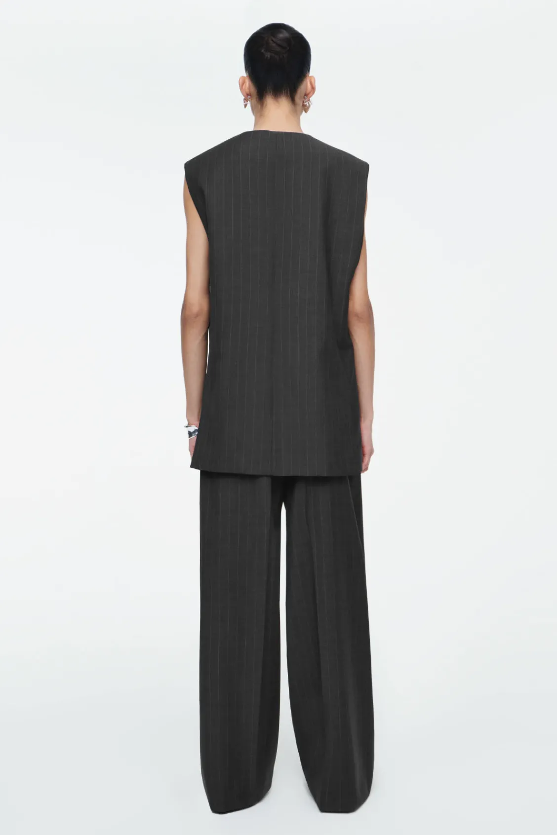 COS PINSTRIPED WOOL WAISTCOAT-Women Tops | Vests & Tailoring