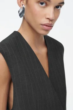 COS PINSTRIPED WOOL WAISTCOAT-Women Tops | Vests & Tailoring