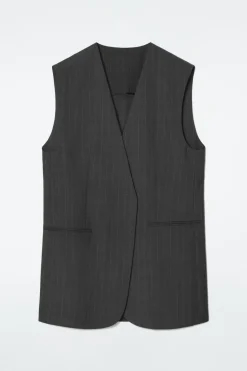 COS PINSTRIPED WOOL WAISTCOAT-Women Tops | Vests & Tailoring