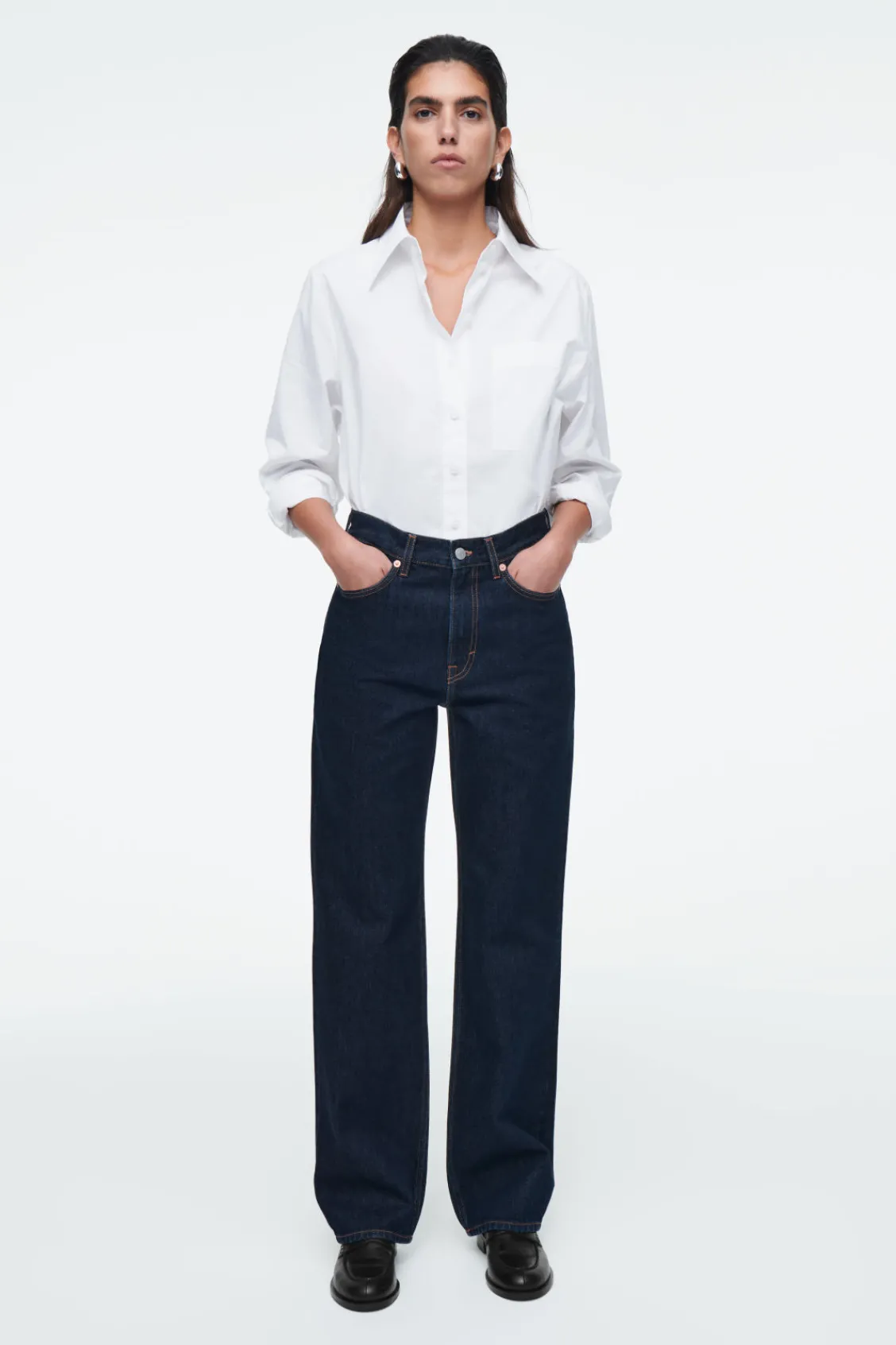 COS PINTUCKED LEATHER PENNY LOAFERS-Women Shoes
