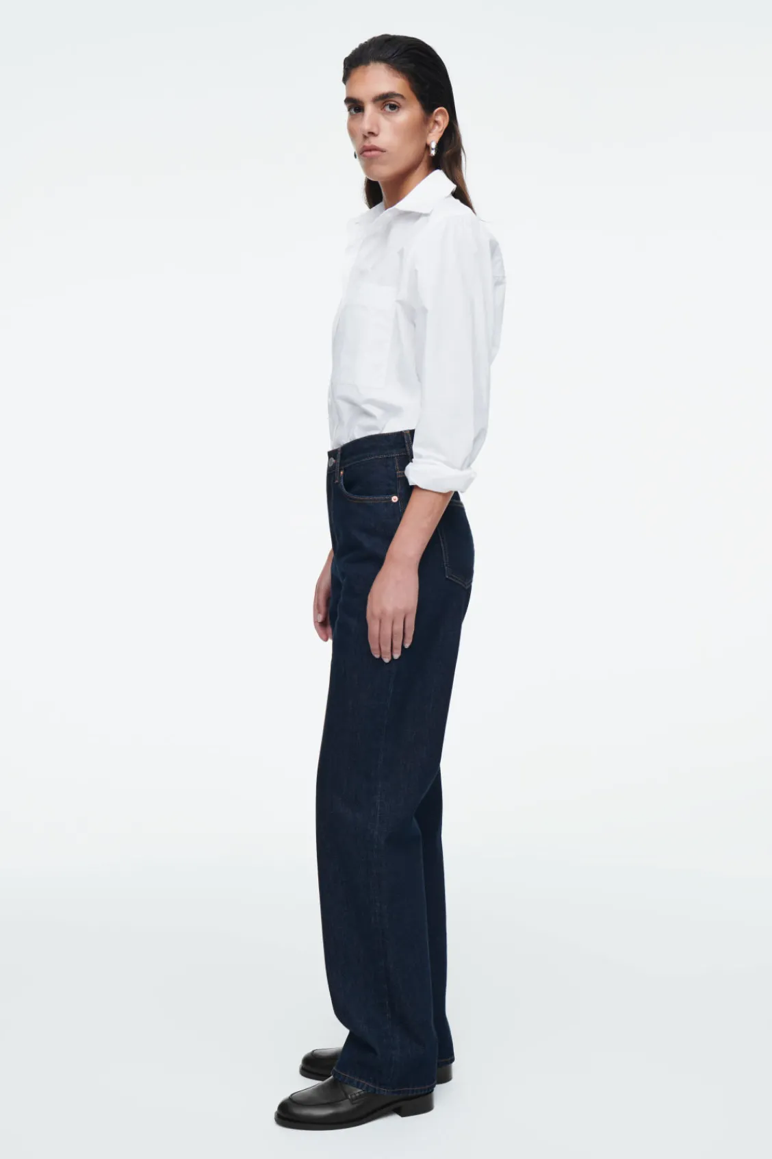 COS PINTUCKED LEATHER PENNY LOAFERS-Women Shoes