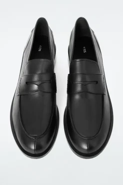 COS PINTUCKED LEATHER PENNY LOAFERS-Women Shoes