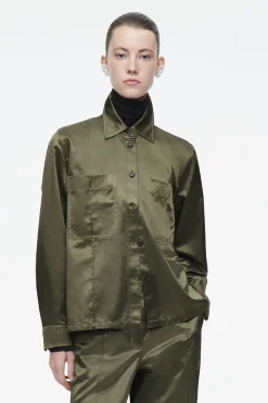 COS PINTUCKED SATIN UTILITY SHIRT-Women Vests & Tailoring | Shirts & Blouses