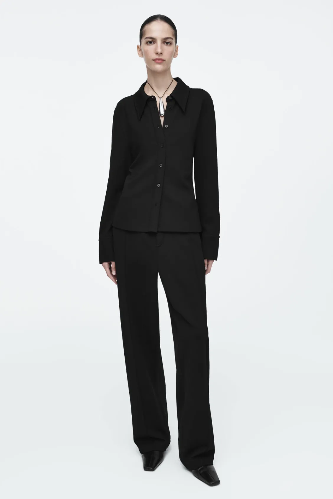 COS PINTUCKED STRAIGHT-LEG PANTS-Women Pants