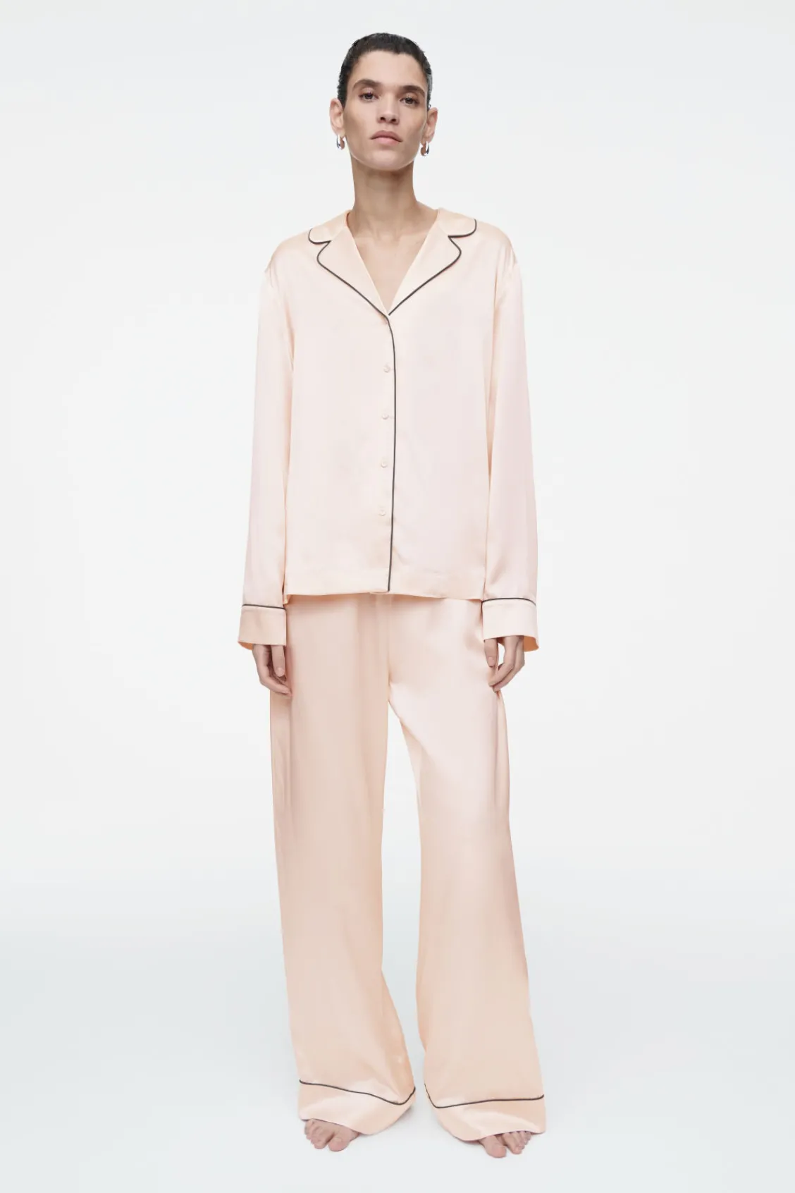 COS PIPED SILK PAJAMA PANTS-Women Pants