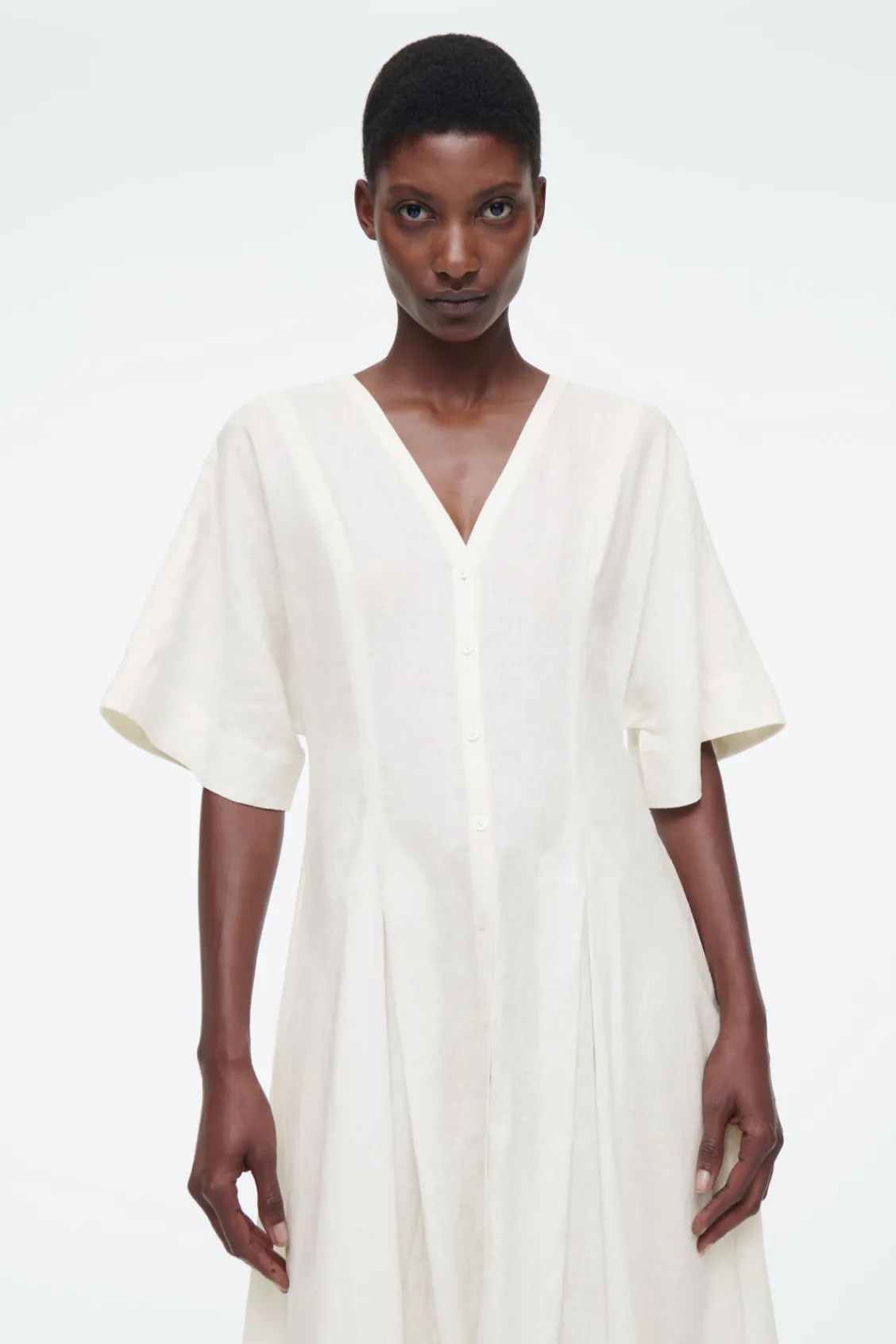 COS PLEATED A-LINE MIDI SHIRT DRESS-Women Dresses & Jumpsuits