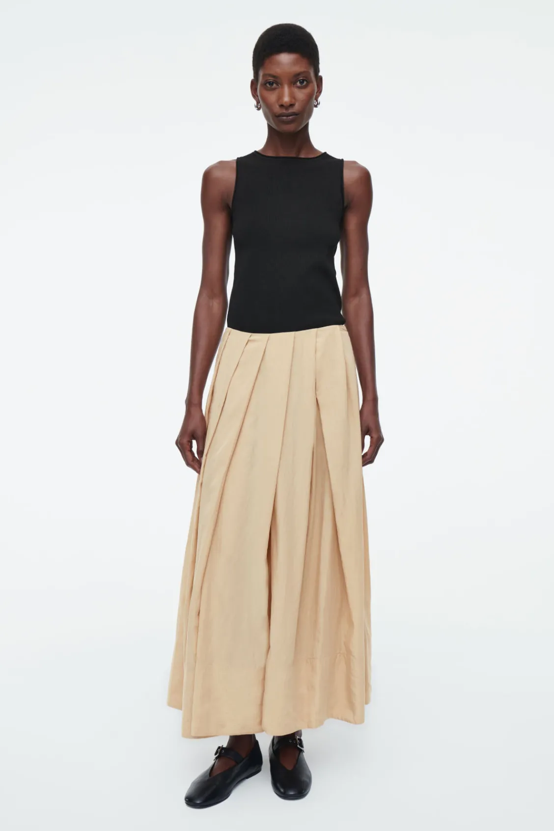 COS PLEATED A-LINE MIDI SKIRT-Women Skirts