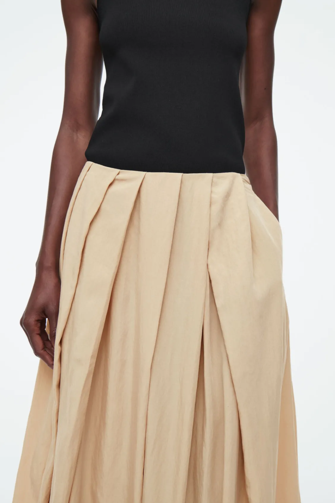 COS PLEATED A-LINE MIDI SKIRT-Women Skirts