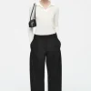 COS PLEATED BARREL-LEG CHINOS-Women Pants