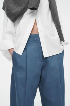 COS PLEATED BARREL-LEG CHINOS-Women Pants