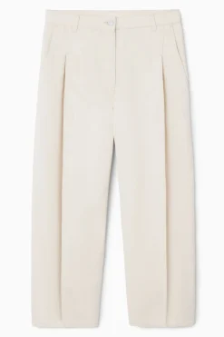 COS PLEATED BARREL-LEG DENIM PANTS-Women Jeans | Pants