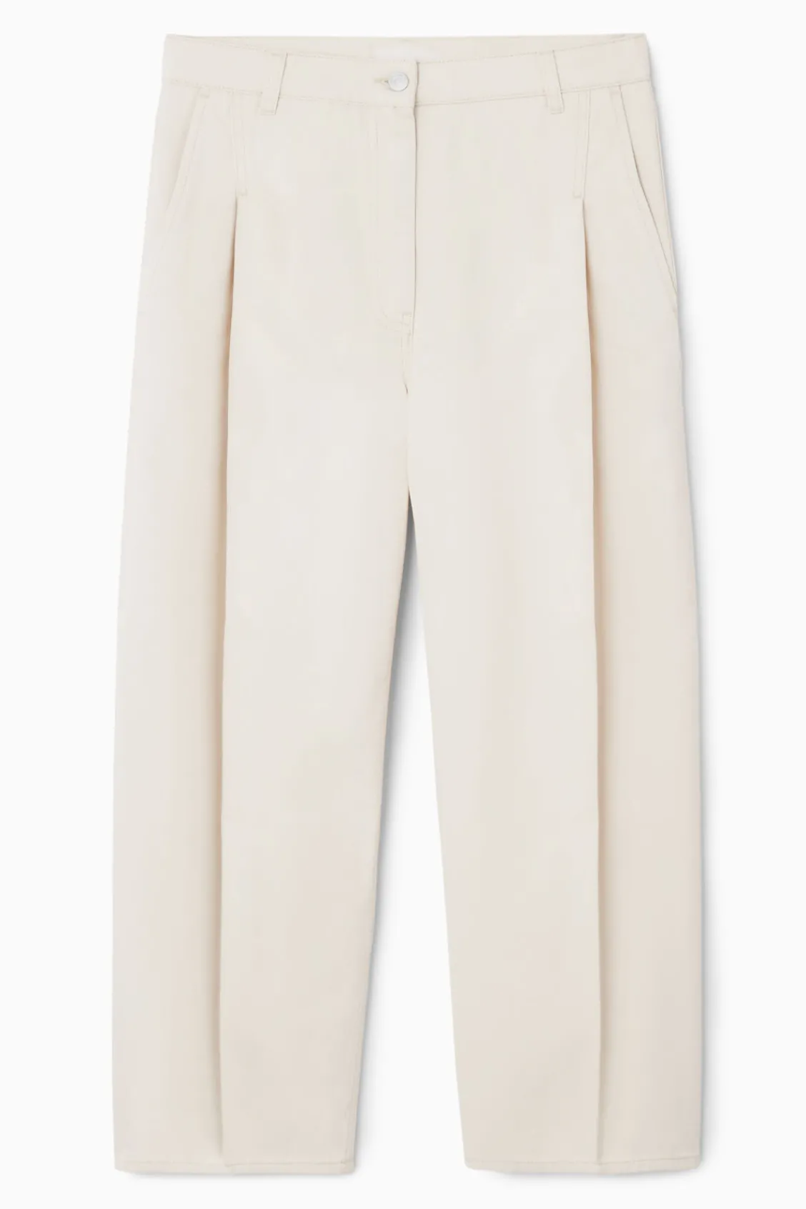 COS PLEATED BARREL-LEG DENIM PANTS-Women Jeans | Pants