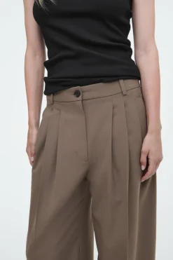 COS PLEATED BARREL-LEG WOOL-BLEND PANTS-Women Vests & Tailoring | Pants